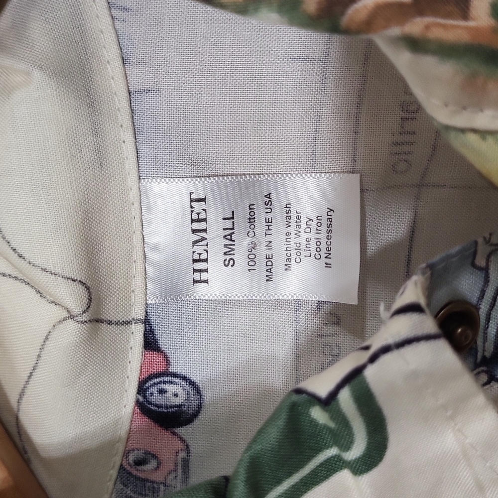 Hemet Men's Small Route 66 Themed Short Sleeve Button Down Shirt - Picture 2 of 4